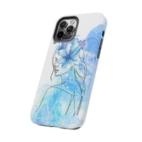 Blue Watercolor Portrait — Phone Case