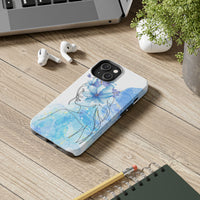 Blue Watercolor Portrait — Phone Case