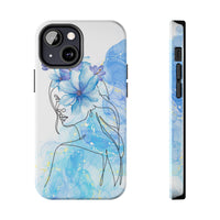 Blue Watercolor Portrait — Phone Case