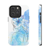 Blue Watercolor Portrait — Phone Case