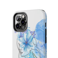 Blue Watercolor Portrait — Phone Case