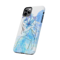Blue Watercolor Portrait — Phone Case