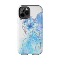 Blue Watercolor Portrait — Phone Case