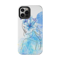 Blue Watercolor Portrait — Phone Case
