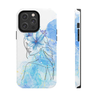 Blue Watercolor Portrait — Phone Case