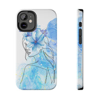 Blue Watercolor Portrait — Phone Case