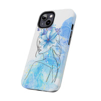Blue Watercolor Portrait — Phone Case