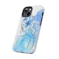 Blue Watercolor Portrait — Phone Case