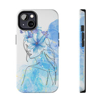 Blue Watercolor Portrait — Phone Case
