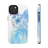Blue Watercolor Portrait — Phone Case