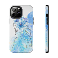 Blue Watercolor Portrait — Phone Case