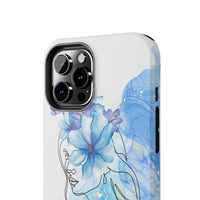 Blue Watercolor Portrait — Phone Case
