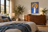 Virgin Mary Art Print — Blue & Gold Celestial Madonna