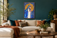 Virgin Mary Art Print — Blue & Gold Celestial Madonna