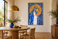 Virgin Mary Art Print — Blue & Gold Celestial Madonna