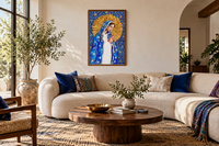 Virgin Mary Art Print — Blue & Gold Celestial Madonna