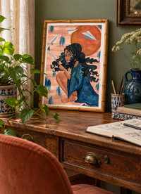 Where Dreams Take Flight — Woman & Paper Planes Art Print