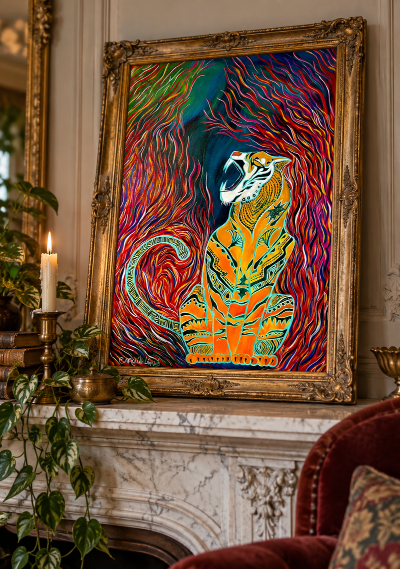 A Voice of Fire — Colorful Tiger Art Print