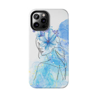 Blue Watercolor Portrait — Phone Case