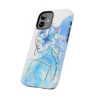 Blue Watercolor Portrait — Phone Case
