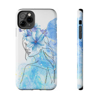 Blue Watercolor Portrait — Phone Case