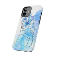 Blue Watercolor Portrait — Phone Case
