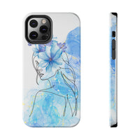 Blue Watercolor Portrait — Phone Case
