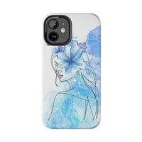 Blue Watercolor Portrait — Phone Case