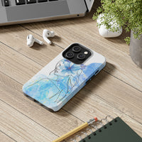 Blue Watercolor Portrait — Phone Case