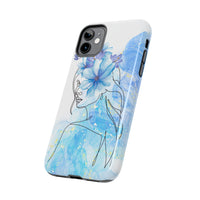 Blue Watercolor Portrait — Phone Case