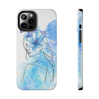 Blue Watercolor Portrait — Phone Case