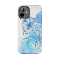 Blue Watercolor Portrait — Phone Case