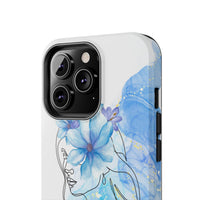 Blue Watercolor Portrait — Phone Case