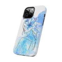 Blue Watercolor Portrait — Phone Case
