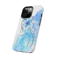 Blue Watercolor Portrait — Phone Case