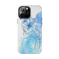 Blue Watercolor Portrait — Phone Case