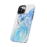 Blue Watercolor Portrait — Phone Case