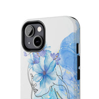 Blue Watercolor Portrait — Phone Case