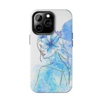 Blue Watercolor Portrait — Phone Case