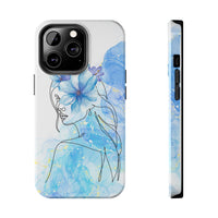 Blue Watercolor Portrait — Phone Case