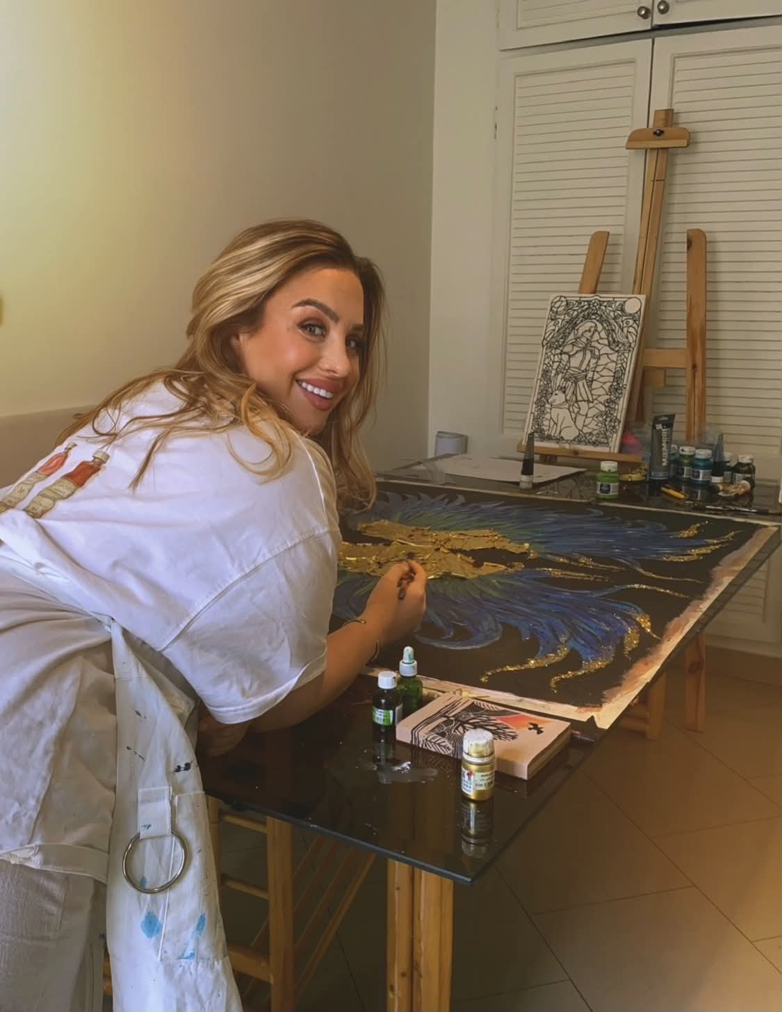 Caroline in her studio
